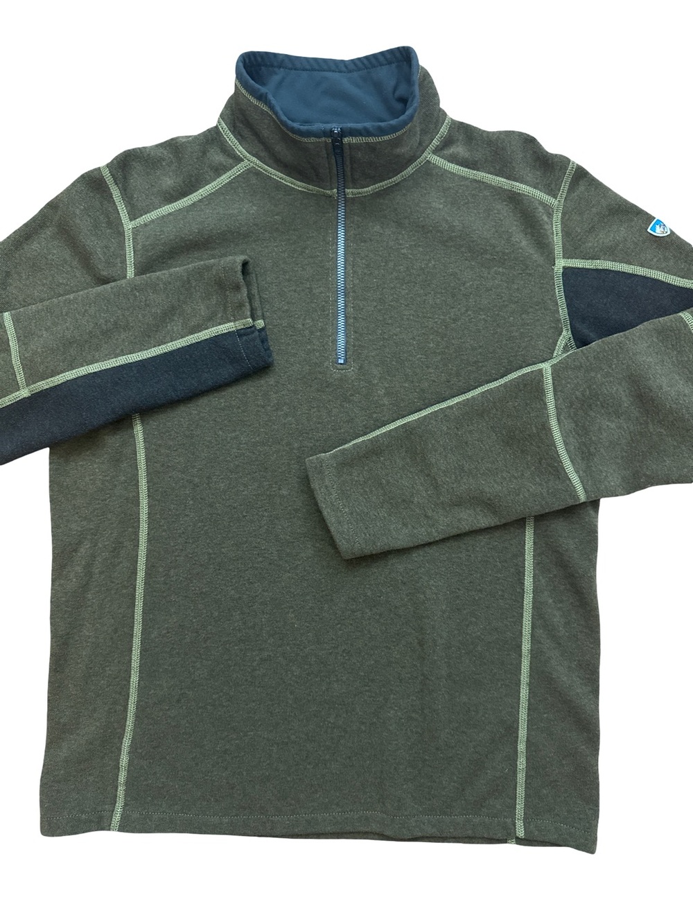 KUHL Kashmira Mens Medium Multicolored 1/4 Zip Fleece Pullover Sweater Mock Neck